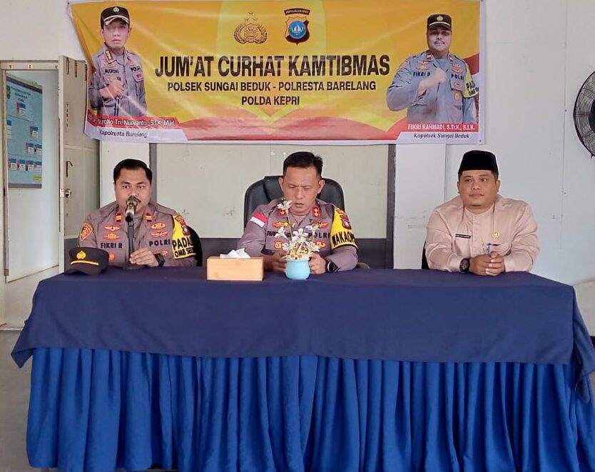 Dihadiri Wakil Kapolresta Barelang, Polsek Seibeduk Gelar Jumat Curhat di Kantor Kecamatan Sungai Beduk