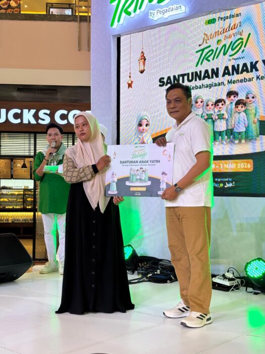 Ramadan Bareng Tring, Pegadaian Wilayah II Pekanbaru Berbagi Kebahagiaan Bersama Anak Panti di Mal SKA